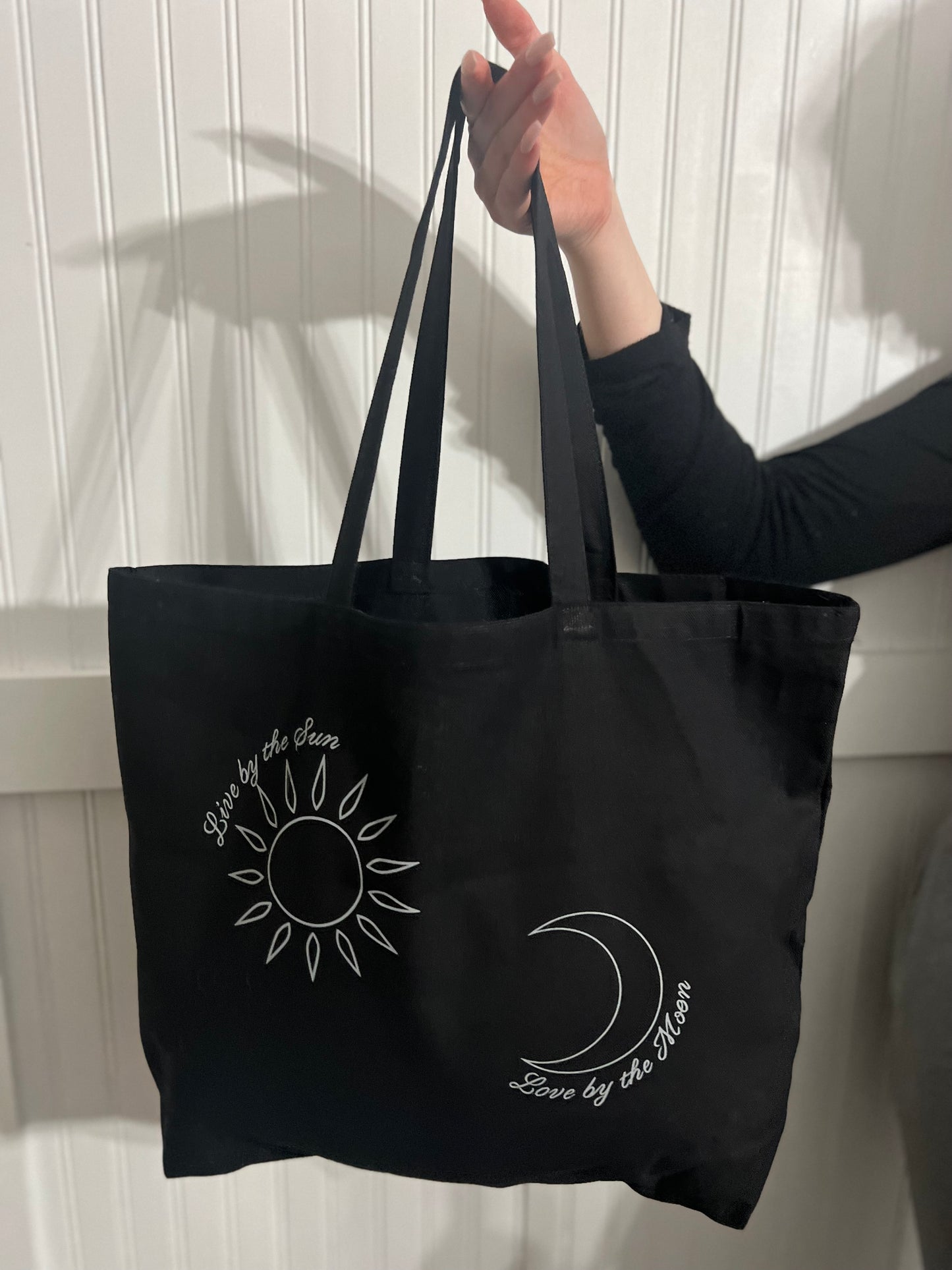 Sun Moon Black Tote Bag