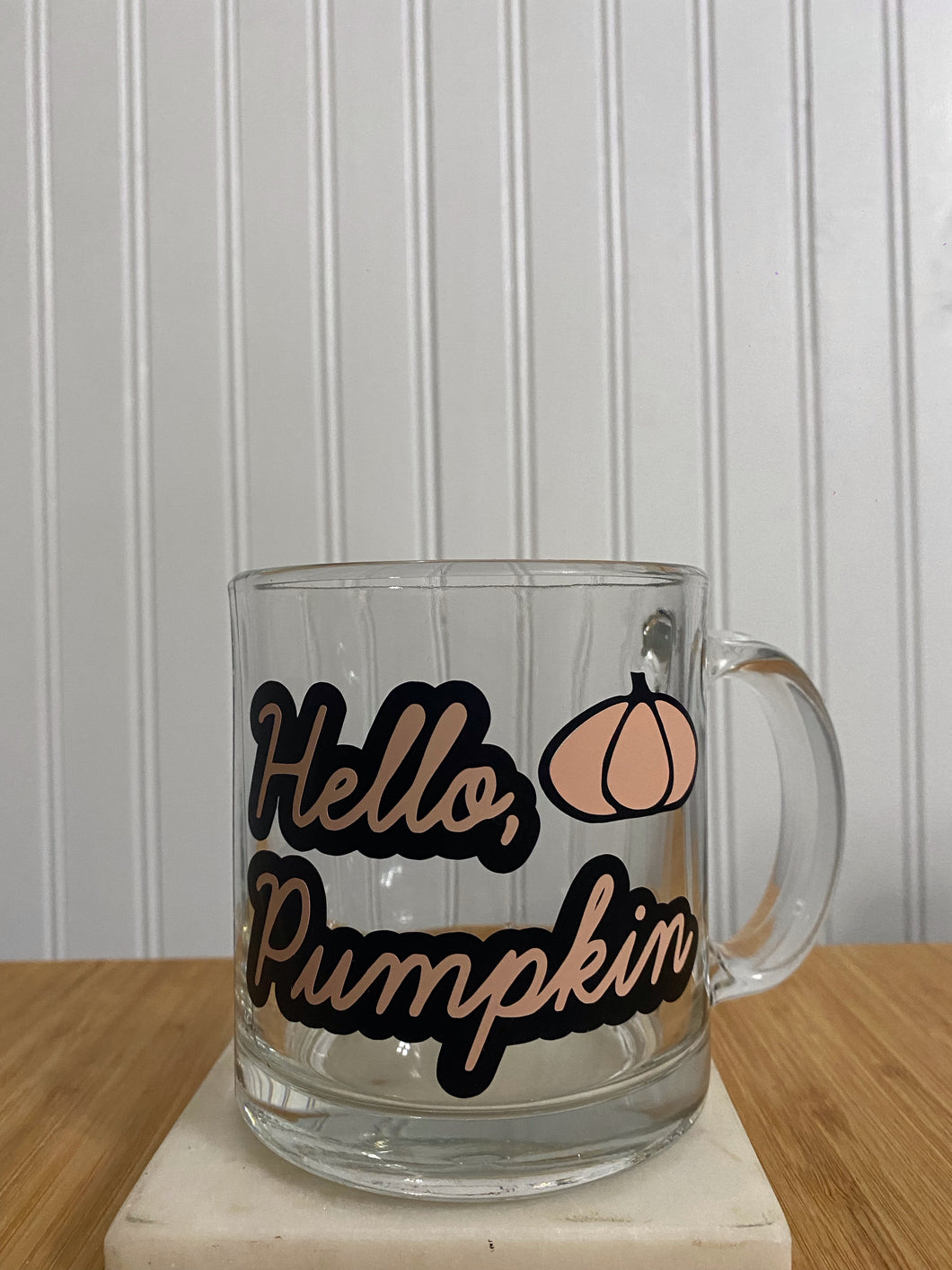 “Hello Pumpkin” 13oz Glass Mug