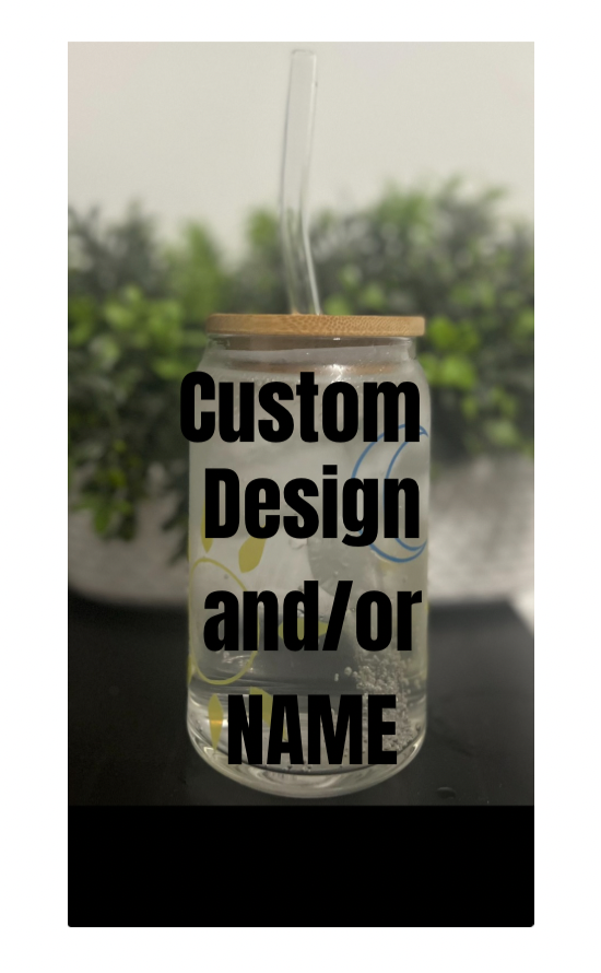 Custom Design 16 oz Glass Can