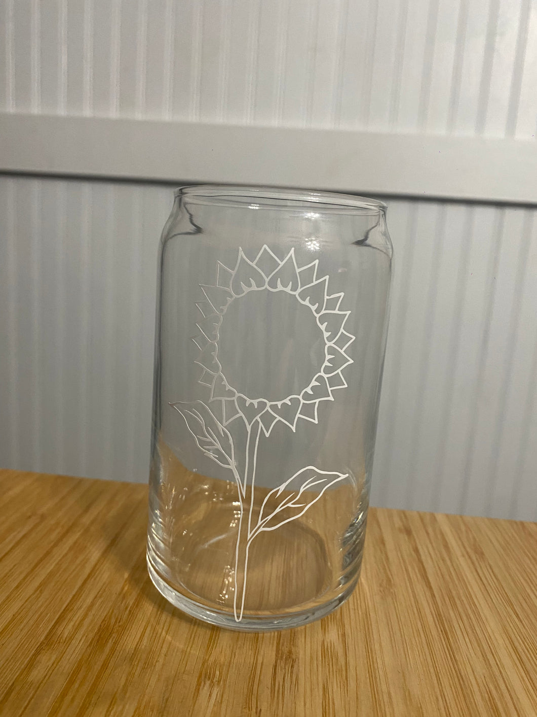 Sunflower Beer Can Glass