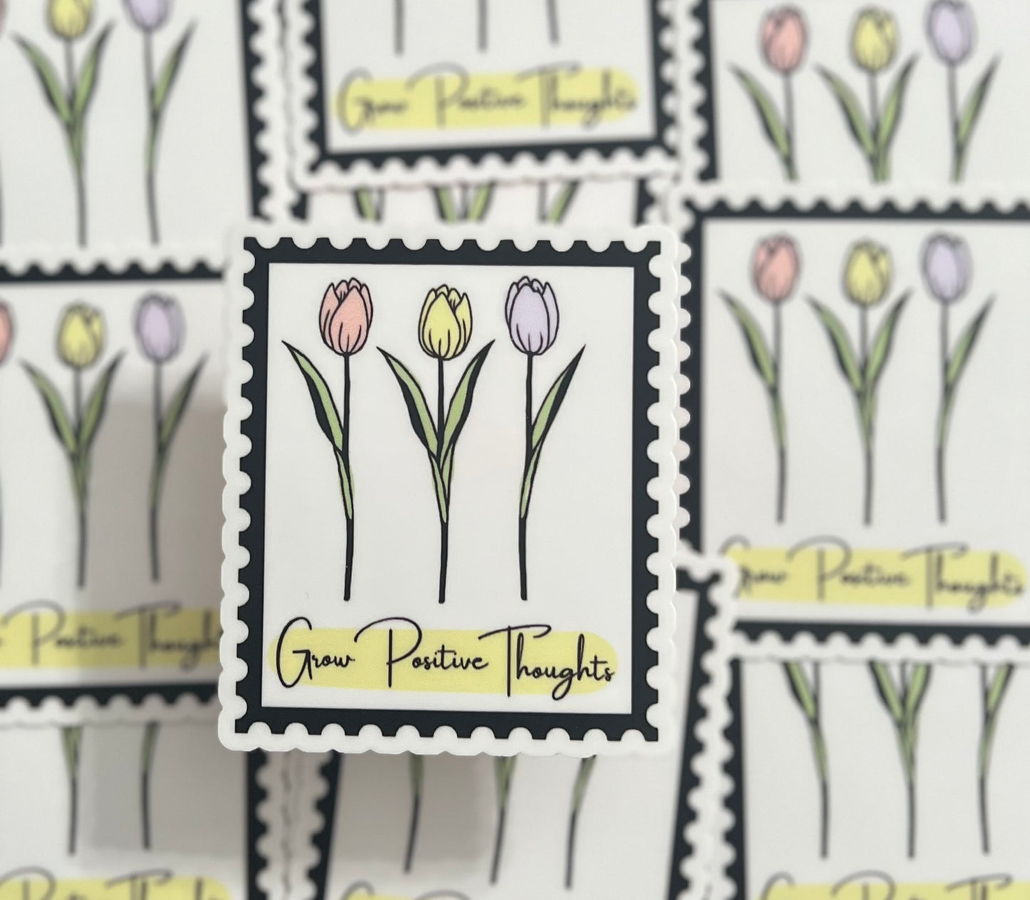 Grow Positive Thoughts Tulip Sticker