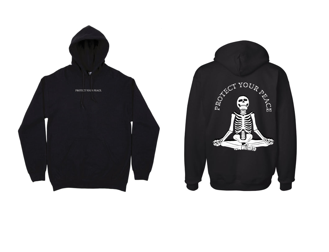 Glow-in-the-Dark Protect your Peace Skeleton Hoodie