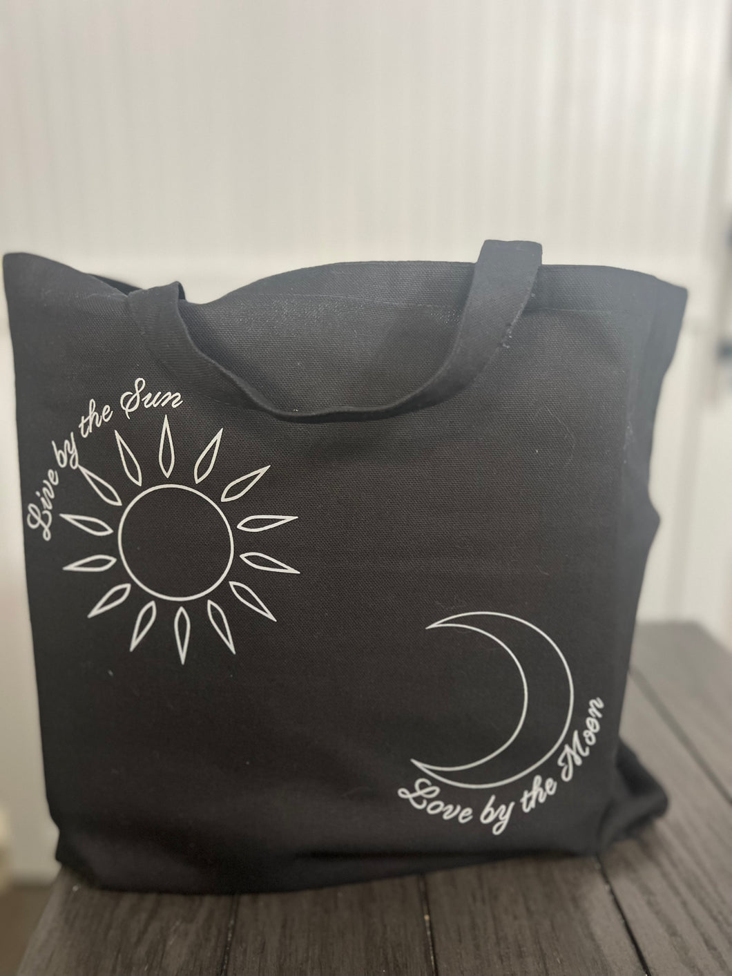 Sun Moon Black Tote Bag