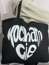 Load image into Gallery viewer, Kocham Cię Heart Black Tote
