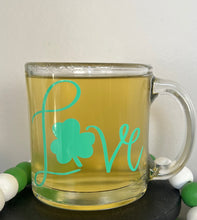 Load image into Gallery viewer, Love Shamrock “Hot” Color Changing 13oz Glass Mug
